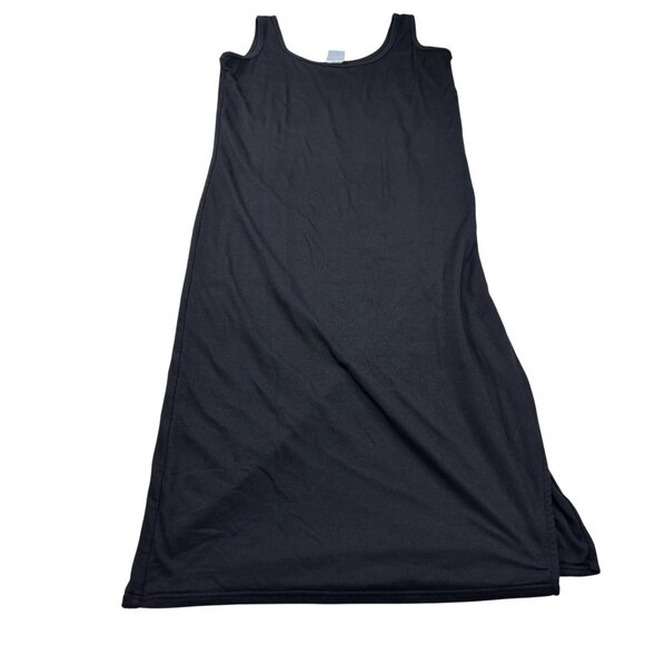 Poshdivah Black Sleeveless Midi Dress With Mock Neck & Side Slit  Size L - Picture 5 of 11